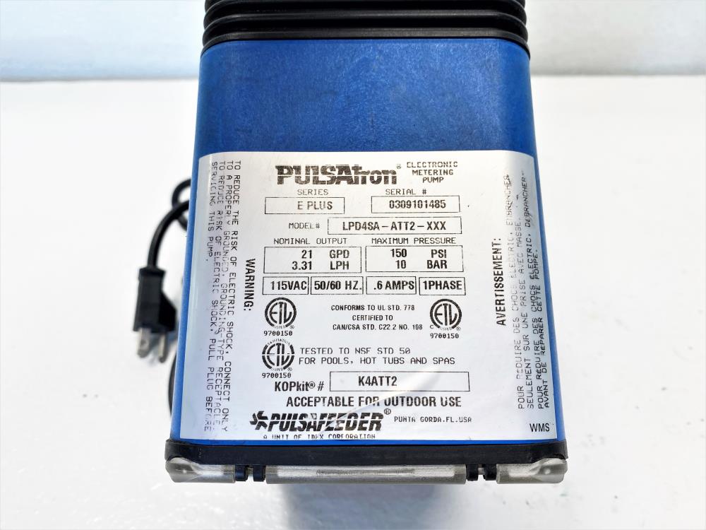 Pulsafeeder Pulsatron E Plus Series Electronic Metering Pump LPD4SA-ATT2-XXX